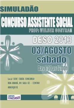 Simuladão Preparatório para Concurso Assistente Social DESO 2013